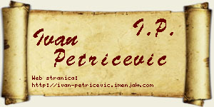Ivan Petričević vizit kartica